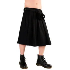BLACK PISTOL Short Kilt Denim Black S